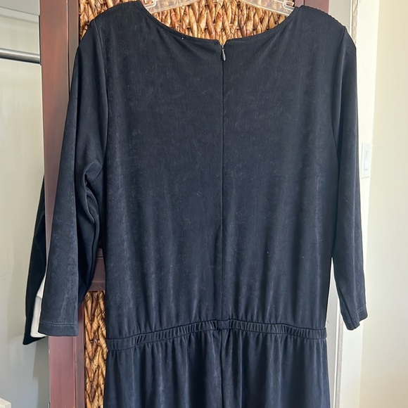 Chico’s jumpsuit travelers black zip back elastic 14” flat waist, wide leg 12” - Picture 7 of 7